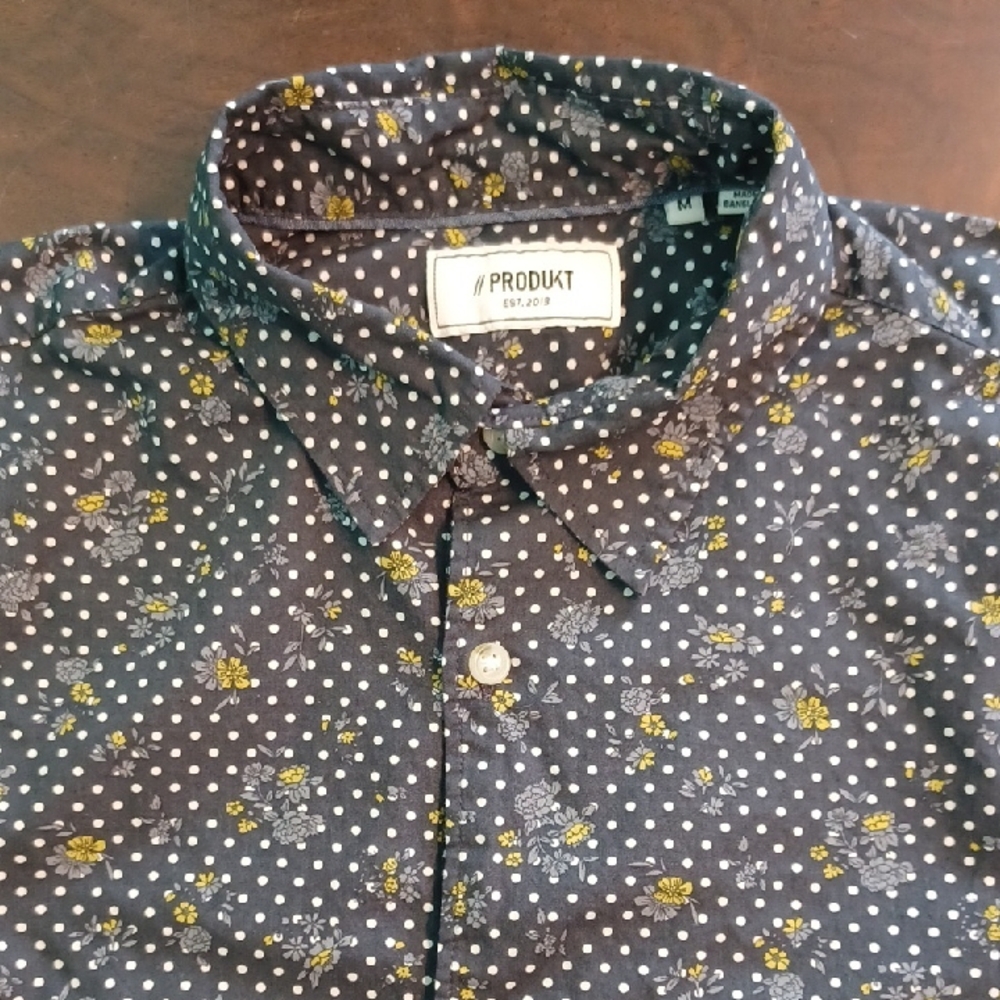 Men's Grey Floral Shirt 6387